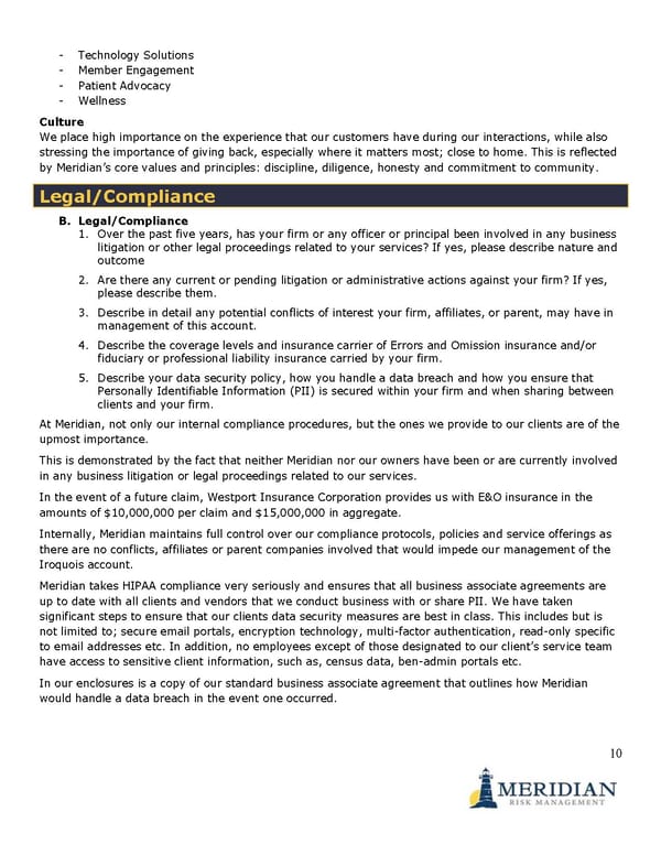 Meridian Risk Unbranded RFP - Page 9